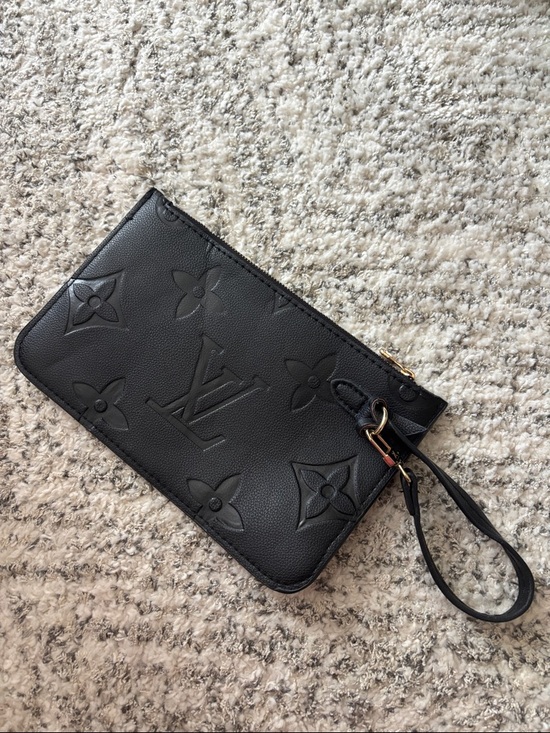 Louis Vuitton Handbags - Louis Vuitton Black Embossed Monogram Wristlet Pouch